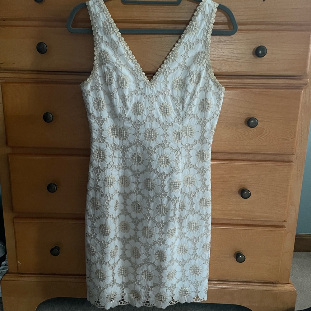 Beautiful gold and white Lilly Pulitzer Dress